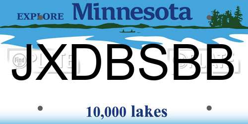 JXDBSBB Minnesota License Plate