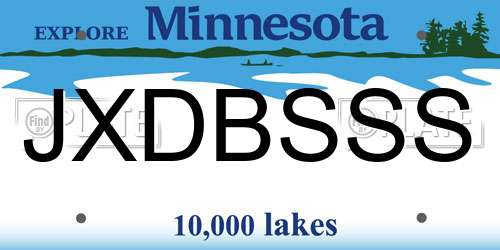 JXDBSSS Minnesota License Plate