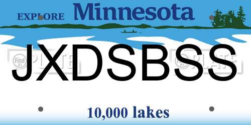 JXDSBSS Minnesota License Plate