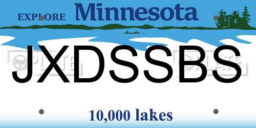 JXDSSBS Minnesota License Plate