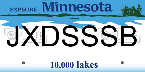 JXDSSSB Minnesota License Plate