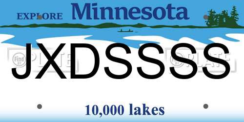 JXDSSSS Minnesota License Plate