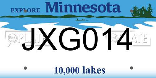 JXG014 Minnesota License Plate