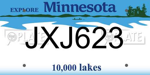 JXJ623 Minnesota License Plate