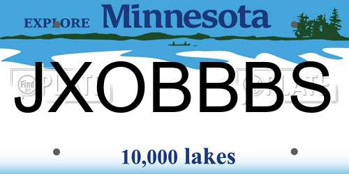 JXOBBBS Minnesota License Plate
