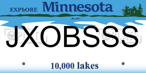JXOBSSS Minnesota License Plate