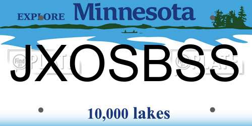 JXOSBSS Minnesota License Plate
