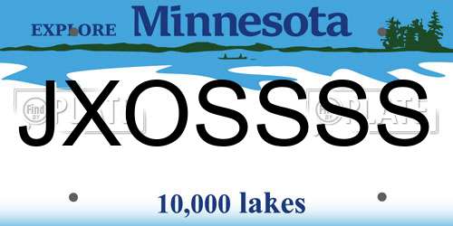 JXOSSSS Minnesota License Plate