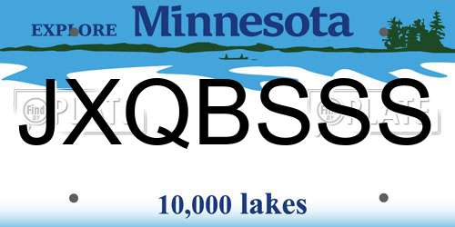 JXQBSSS Minnesota License Plate