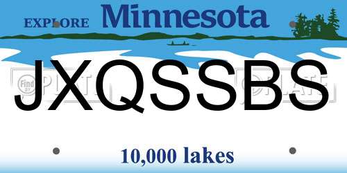 JXQSSBS Minnesota License Plate