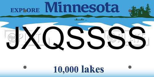 JXQSSSS Minnesota License Plate