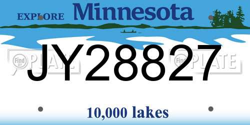 JY28827 Minnesota License Plate