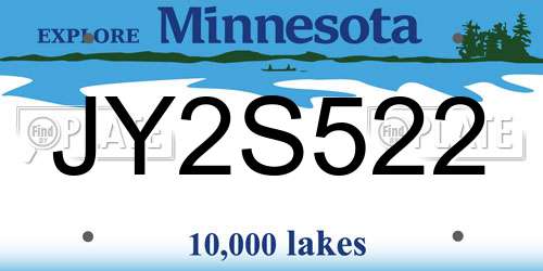 JY2S522 Minnesota License Plate
