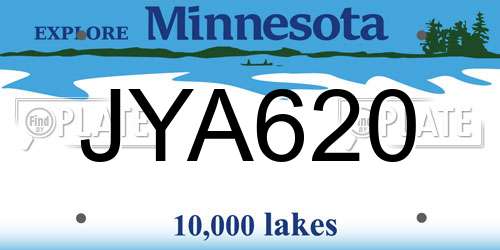 JYA620 Minnesota License Plate
