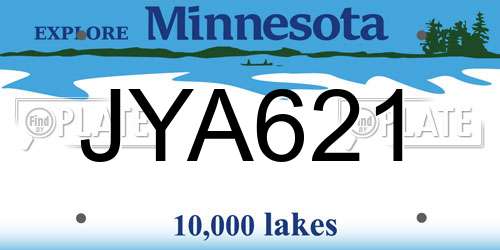 JYA621 Minnesota License Plate