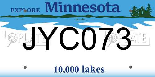 JYC073 Minnesota License Plate
