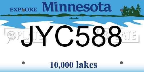 JYC588 Minnesota License Plate