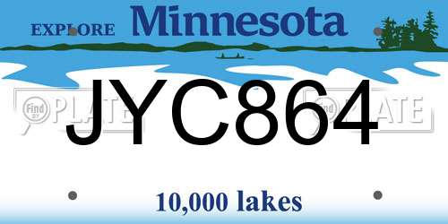 JYC864 Minnesota License Plate
