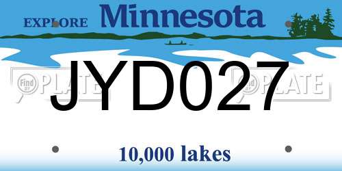 JYD027 Minnesota License Plate