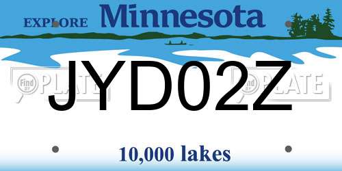 JYD02Z Minnesota License Plate