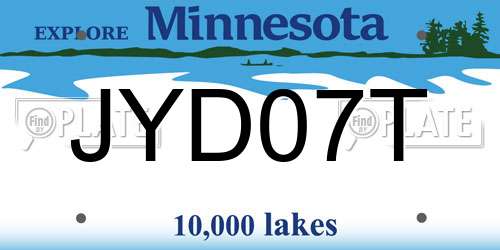 JYD07T Minnesota License Plate