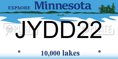 JYDD22 Minnesota License Plate