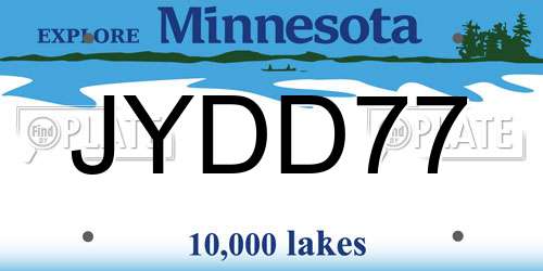 JYDD77 Minnesota License Plate