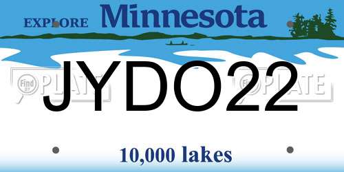 JYDO22 Minnesota License Plate