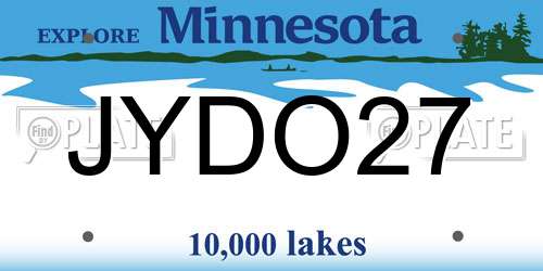 JYDO27 Minnesota License Plate
