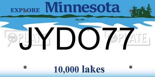 JYDO77 Minnesota License Plate
