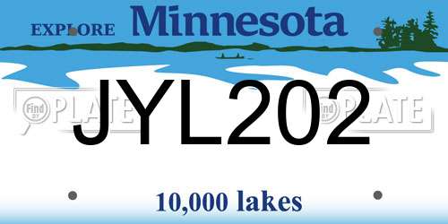 JYL202 Minnesota License Plate