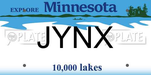JYNX Minnesota License Plate
