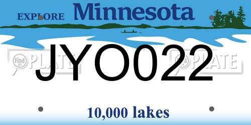 JYO022 Minnesota License Plate