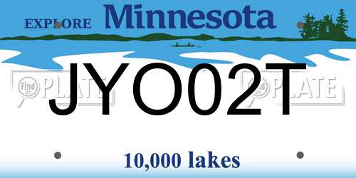 JYO02T Minnesota License Plate