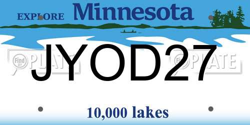 JYOD27 Minnesota License Plate