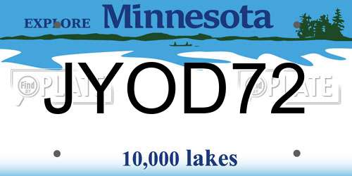 JYOD72 Minnesota License Plate