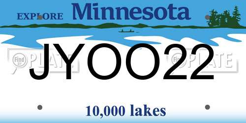 JYOO22 Minnesota License Plate