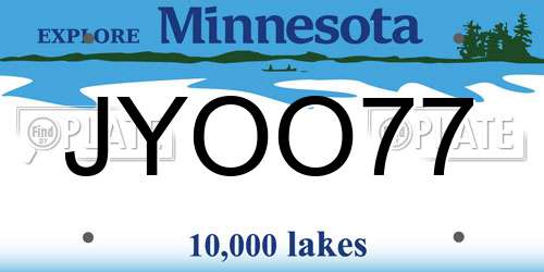 JYOO77 Minnesota License Plate