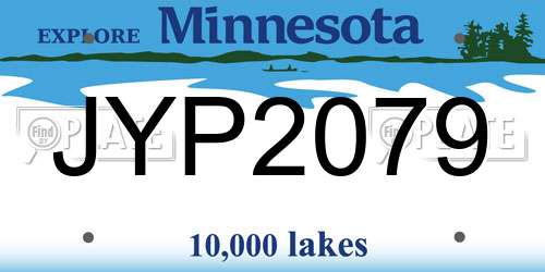 JYP2079 Minnesota License Plate
