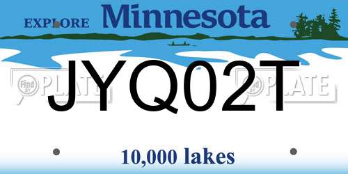 JYQ02T Minnesota License Plate