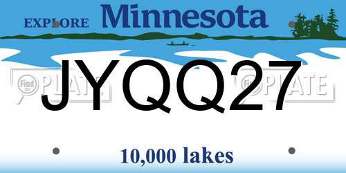 JYQQ27 Minnesota License Plate