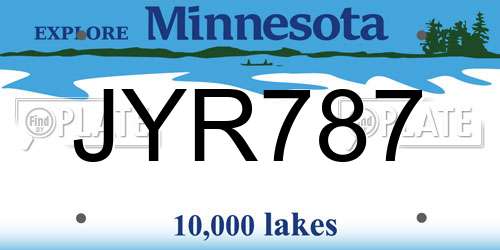 JYR787 Minnesota License Plate