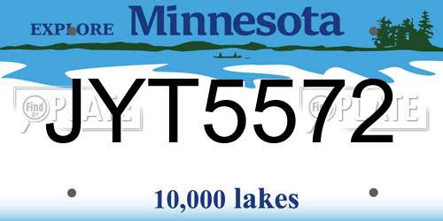 JYT5572 Minnesota License Plate