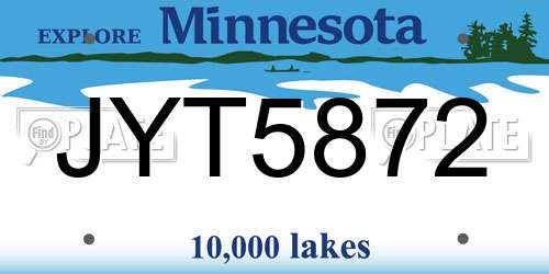 JYT5872 Minnesota License Plate