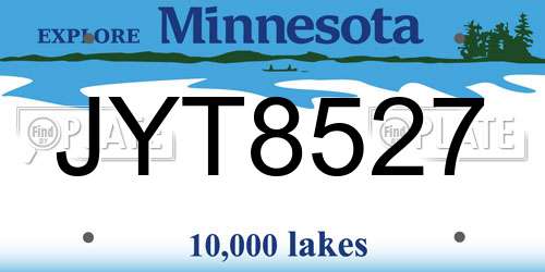 JYT8527 Minnesota License Plate