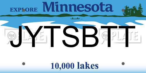 JYTSBTT Minnesota License Plate