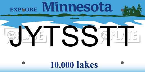 JYTSSTT Minnesota License Plate