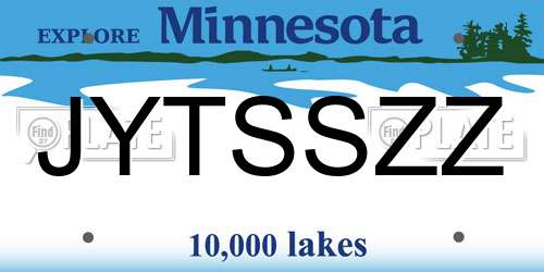JYTSSZZ Minnesota License Plate
