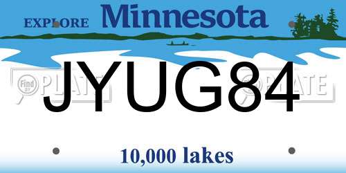 JYUG84 Minnesota License Plate