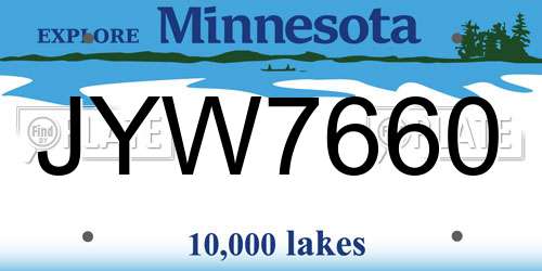 JYW7660 Minnesota License Plate